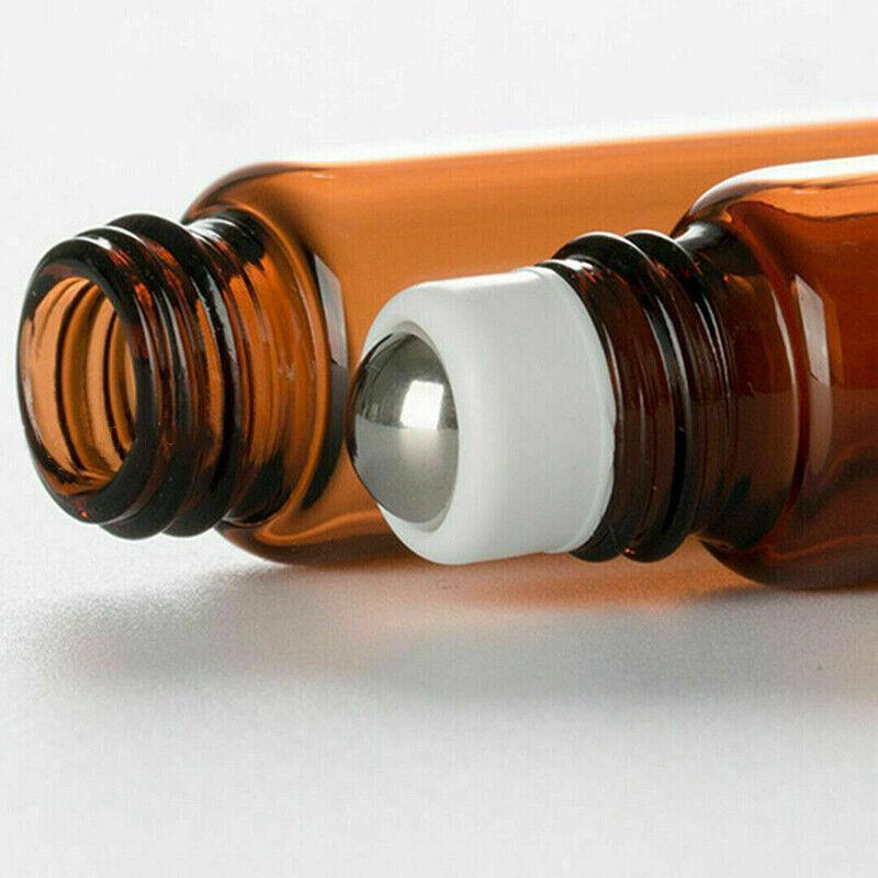 5ml Roller Rollerball Perfume Essential Oil Roll On Ball Amber Glass Bottle - 10PCS V528-OILBOTTLE-5ML-10PCS-82708