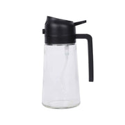 2-in-1 470ml Glass Oil Bottle Spray Pour Automatic Pressure Control Kitchen Tool - Black V528-OILER-BLACK-470ML-465700