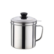 1.8L Stainless Steel Oil Filter Pot with Strainer Lid Grease Separator for Kitchen V528-OILFILTERPOT-744290