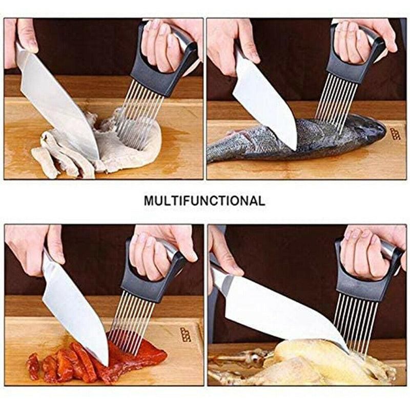 Food Slice Assistant Onion Slicer Cutter Fish Meat Potato Vegetable Holder Tool V528-ONIONCHA-6443141