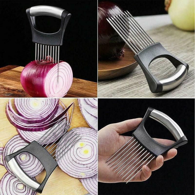 Food Slice Assistant Onion Slicer Cutter Fish Meat Potato Vegetable Holder Tool V528-ONIONCHA-6443141