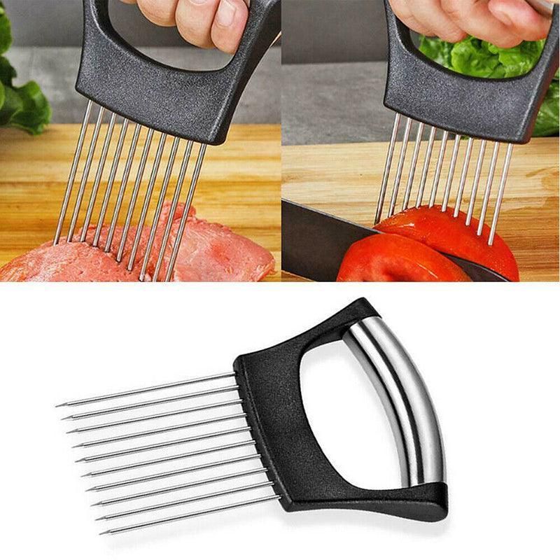 Food Slice Assistant Onion Slicer Cutter Fish Meat Potato Vegetable Holder Tool V528-ONIONCHA-6443141