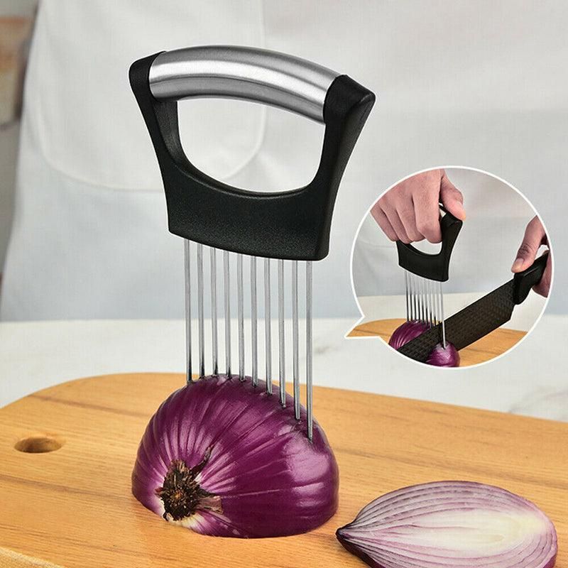 Food Slice Assistant Onion Slicer Cutter Fish Meat Potato Vegetable Holder Tool V528-ONIONCHA-6443141