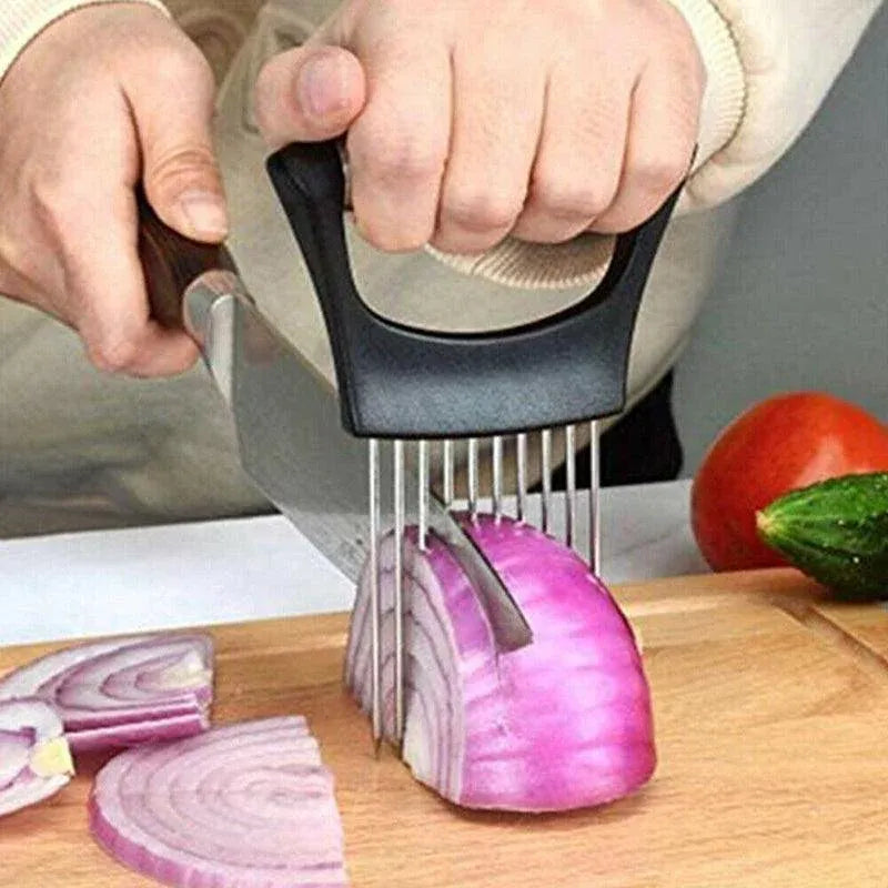 Food Slice Assistant Onion Slicer Cutter Fish Meat Potato Vegetable Holder Tool V528-ONIONCHA-6443141