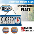 Open Closed Sign with Will Return Clock for Business Shops and Home Use 29x15cm V528-OPEN-CLOSED-327420