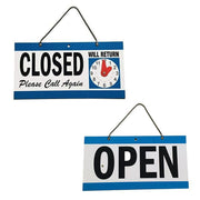 Open Closed Sign with Will Return Clock for Business Shops and Home Use 29x15cm V528-OPEN-CLOSED-327420