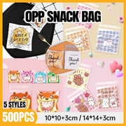 500 Pack Self Adhesive Cookie Packaging Bags Vibrant Designs OPP Material - Happy Everyday 14*14*3cm V528-OPP-500PCS-KLMYT-14-14-3-452238