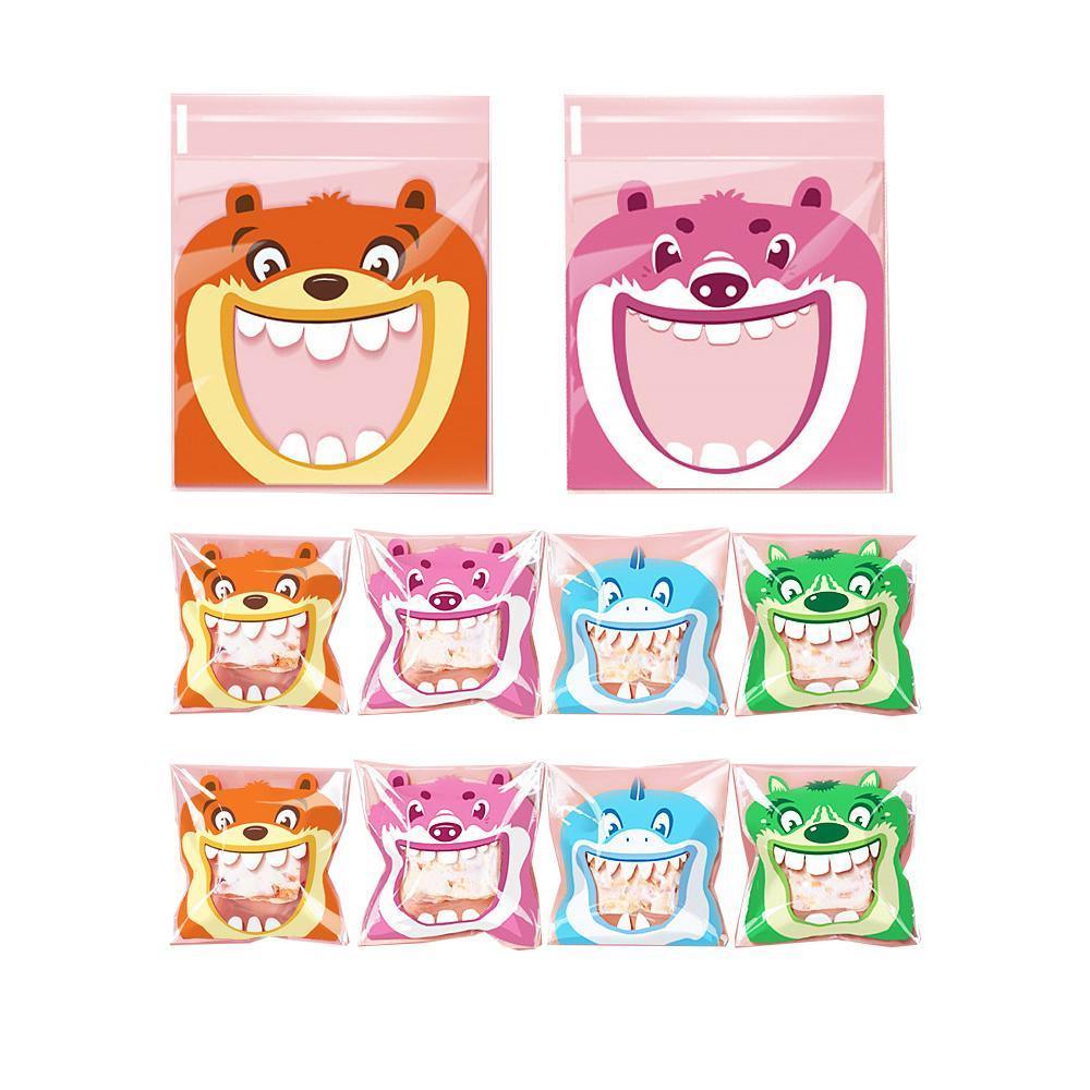 500 Pack Self Adhesive Cookie Packaging Bags Vibrant Designs OPP Material - Happy Everyday 14*14*3cm V528-OPP-500PCS-KLMYT-14-14-3-452238