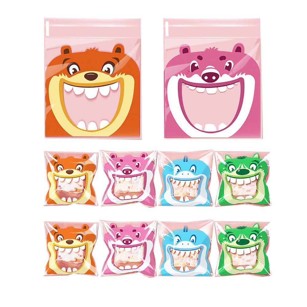 500 Pack Self Adhesive Cookie Packaging Bags Vibrant Designs OPP Material - Happy Everyday 14*14*3cm V528-OPP-500PCS-KLMYT-14-14-3-452238