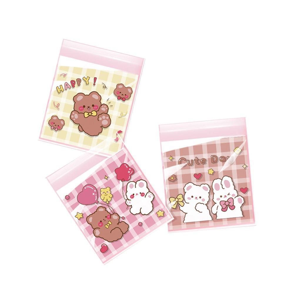 500 Pack Self Adhesive Cookie Packaging Bags Vibrant Designs OPP Material - Happy Everyday 14*14*3cm V528-OPP-500PCS-KLMYT-14-14-3-452238