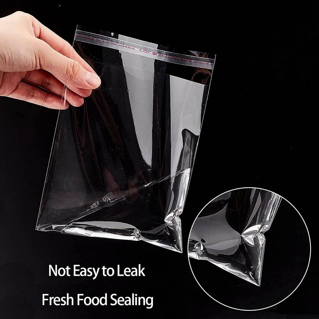 100Pcs Self-Adhesive Clear Opp Cellophane Bags with Air Hole - 8*10+3cm V528-OPP-5S-8-103-100PCS-724664