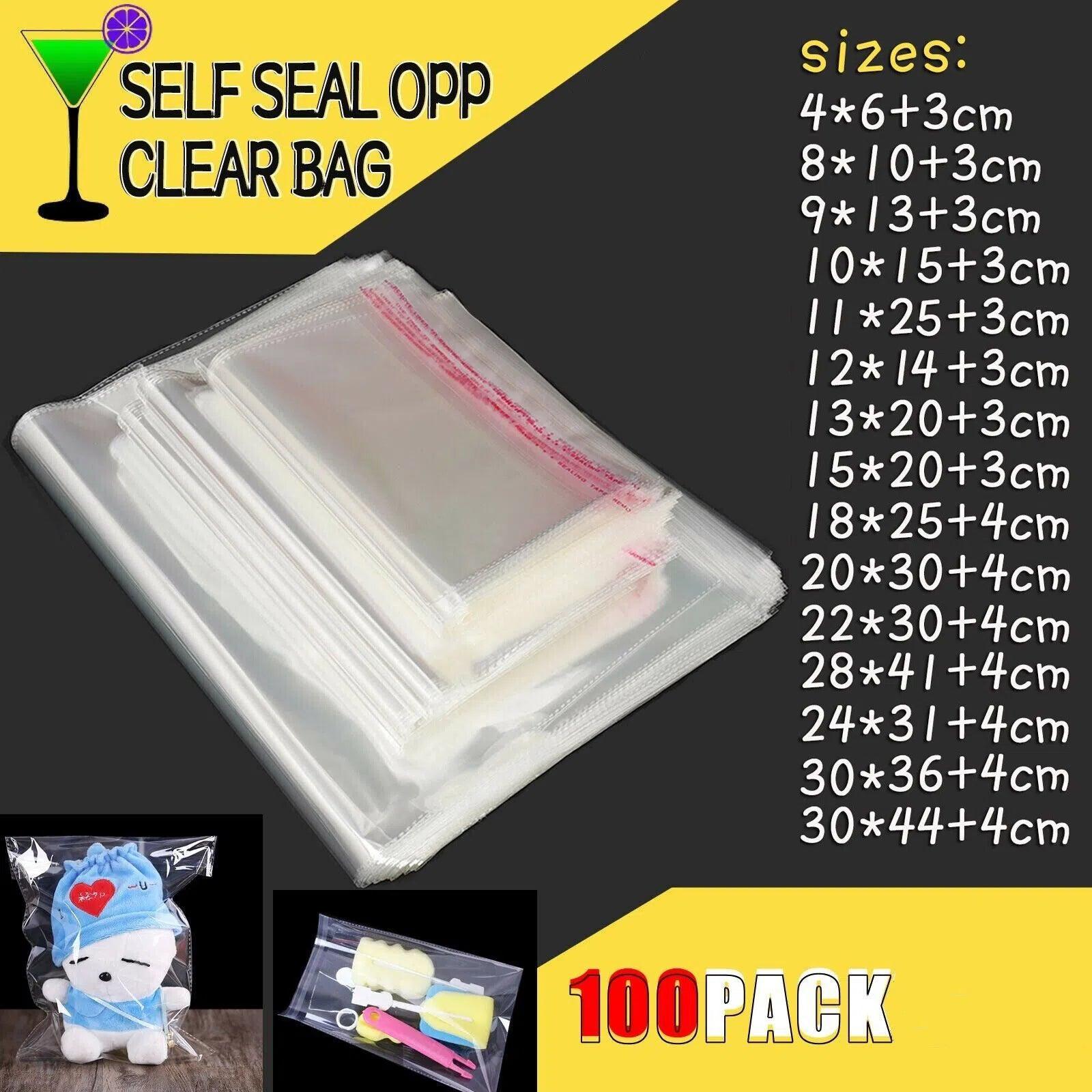 Multi-size Clear Self-Seal Cellophane Bags - Bulk Adhesive Opp - 30*40 V528-OPP-8S-100PCS-30-40-742156