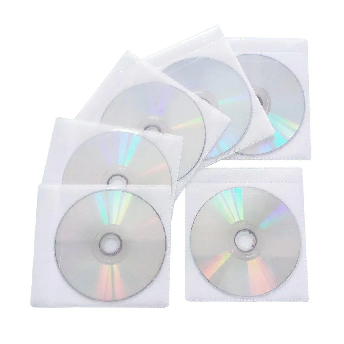 100X Premium Color Mixing CD DVD Double Sided Plastic Sleeves Holds 2 discs Storage Bag V528-OPTICAL-DISK-HOLDER-100PCS-359886