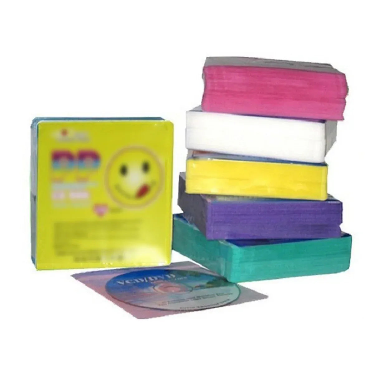 100X Premium Color Mixing CD DVD Double Sided Plastic Sleeves Holds 2 discs Storage Bag V528-OPTICAL-DISK-HOLDER-100PCS-359886