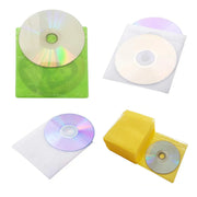 100X Premium Color Mixing CD DVD Double Sided Plastic Sleeves Holds 2 discs Storage Bag V528-OPTICAL-DISK-HOLDER-100PCS-359886