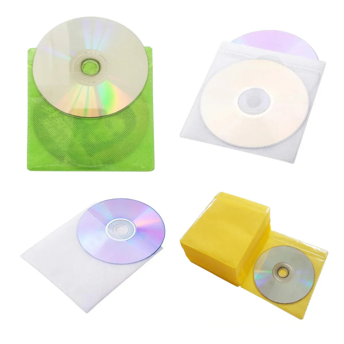 100X Premium Color Mixing CD DVD Double Sided Plastic Sleeves Holds 2 discs Storage Bag V528-OPTICAL-DISK-HOLDER-100PCS-359886