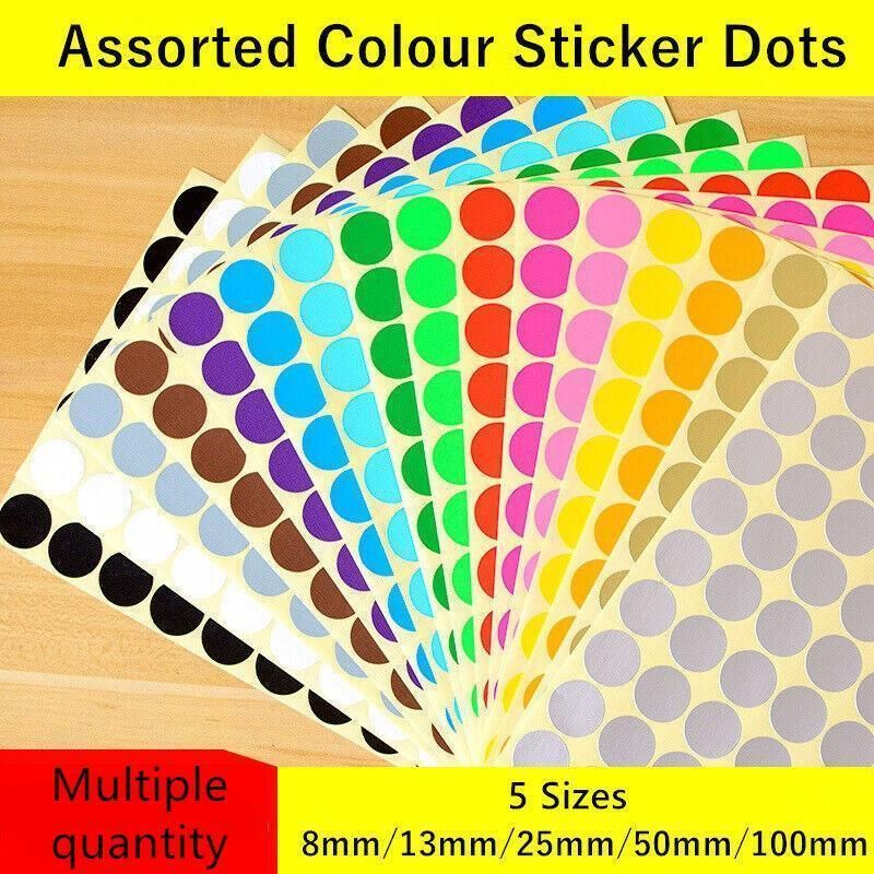 Orange Assorted Sizes Colour Sticker Dots Adhesive Round Labels Circular Spot Scrapbook - 100mm*2 Dots V528-ORANGE-100MM-2DOTS98912