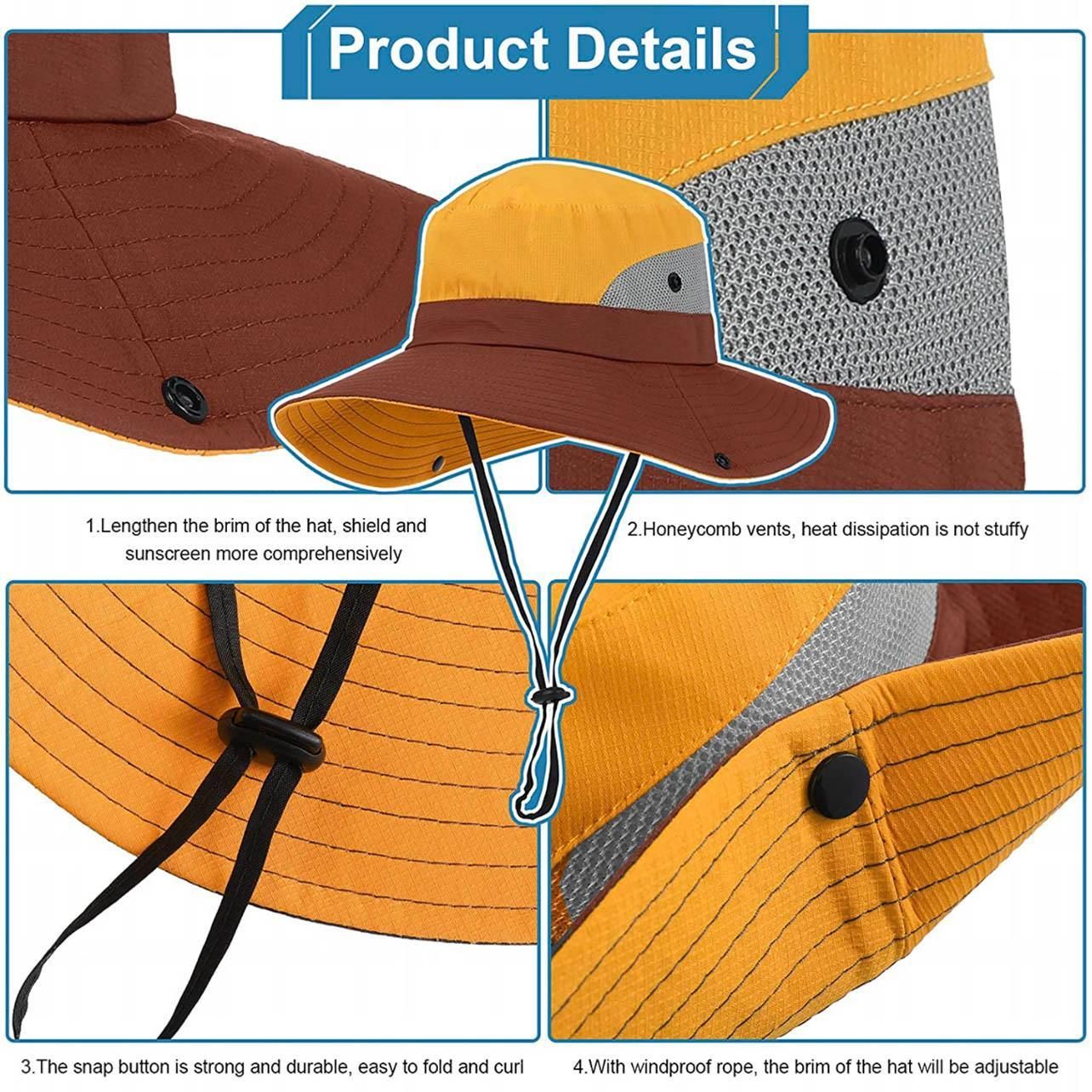 Women Wide Brim Ponytail Hat Sun Protect Visor Summer Beach Cap Anti Uv Floppy - Orange V528-ORCOLOUR-ORANGE91115