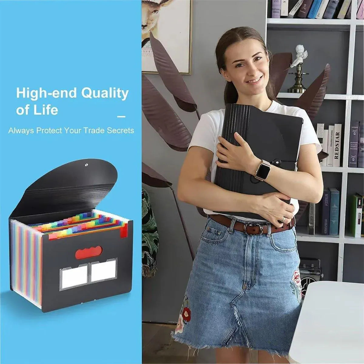A4 Document Organiser 25 Compartments Multilayer Folder Office File Storage V528-ORGAN-BAG-25-6-112630