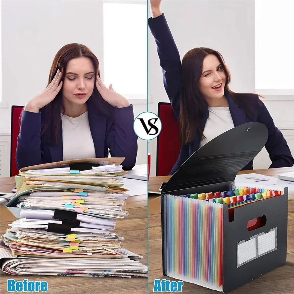 A4 Document Organiser 25 Compartments Multilayer Folder Office File Storage V528-ORGAN-BAG-25-6-112630