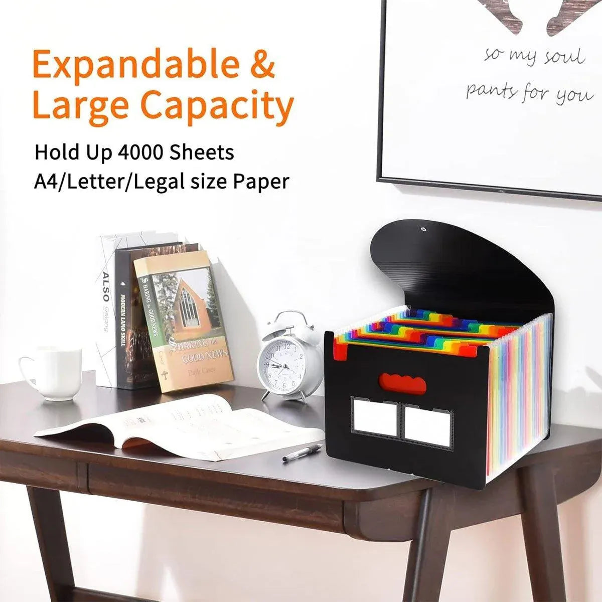 A4 Document Organiser 25 Compartments Multilayer Folder Office File Storage V528-ORGAN-BAG-25-6-112630
