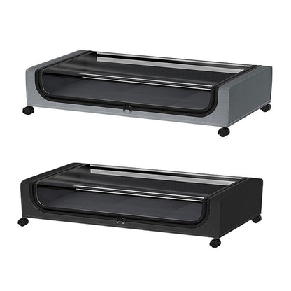 Under Bed Storage Rack Square Design with Wheels Rolling Trolley Box for Home - Black V528-ORGANIZER-BLACK-SINGLE-746920