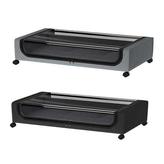 Under Bed Storage Rack Square Design with Wheels Rolling Trolley Box for Home - Black V528-ORGANIZER-BLACK-SINGLE-746920