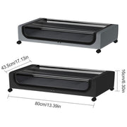 Under Bed Storage Rack Square Design with Wheels Rolling Trolley Box for Home - Black V528-ORGANIZER-BLACK-SINGLE-746920
