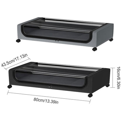 Under Bed Storage Rack Square Design with Wheels Rolling Trolley Box for Home - Black V528-ORGANIZER-BLACK-SINGLE-746920