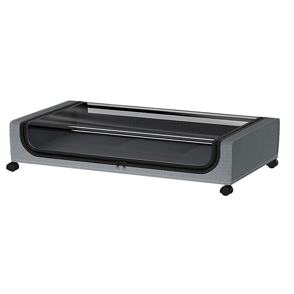 Under Bed Storage Rack Square Design with Wheels Rolling Trolley Box for Home - Black V528-ORGANIZER-BLACK-SINGLE-746920