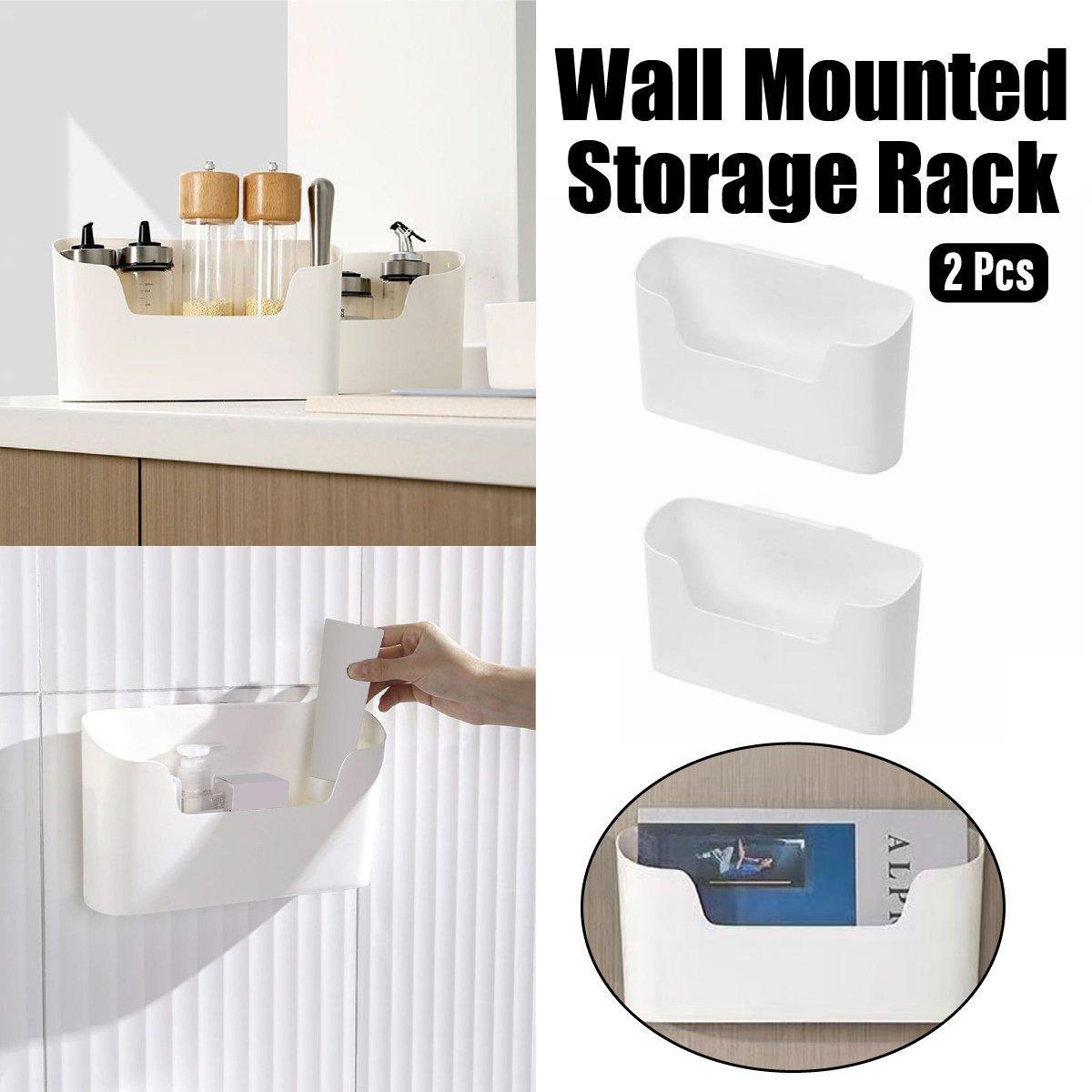 2PCS Wall Mounted Storage Rack Kitchen Bathroom Cabinet Door Sundries Holder V528-ORGANIZING-BOX-2PCS-555965
