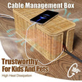 Desktop Cable Management Box with Cover Rattan Style Power Cord Organizer Case V528-ORGANIZING-BOX-838789