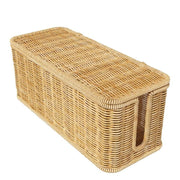 Desktop Cable Management Box with Cover Rattan Style Power Cord Organizer Case V528-ORGANIZING-BOX-838789