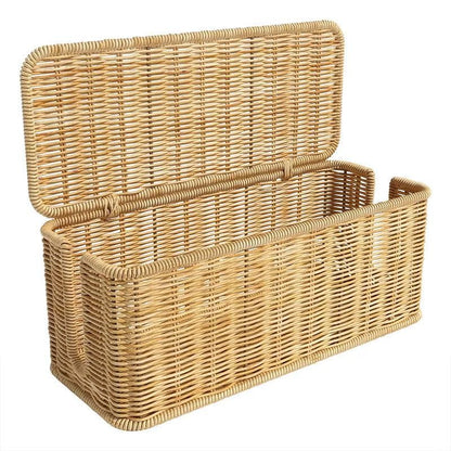 Desktop Cable Management Box with Cover Rattan Style Power Cord Organizer Case V528-ORGANIZING-BOX-838789