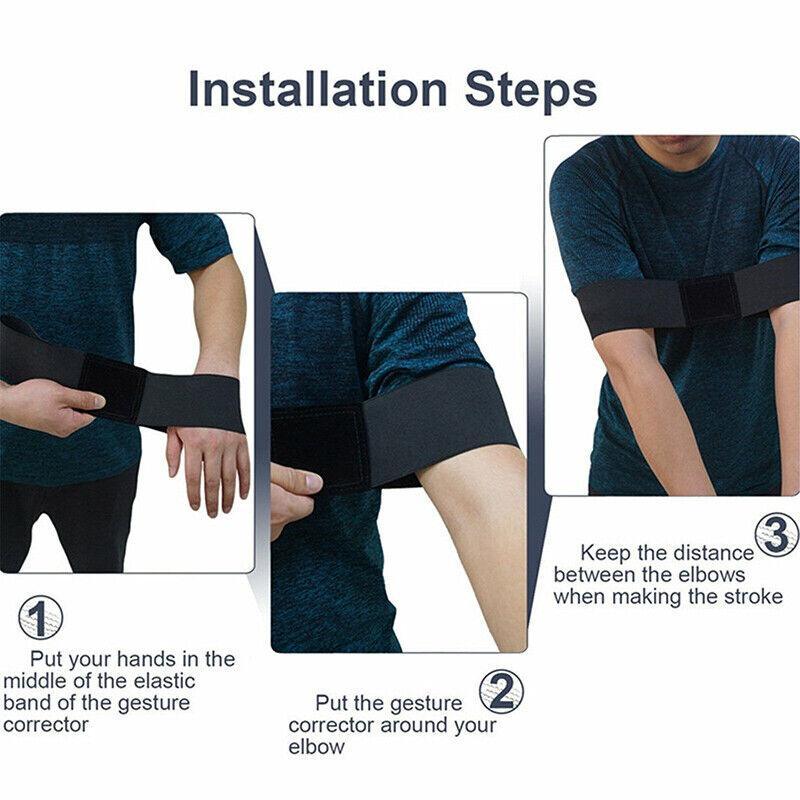 Golf Swing Training Aid Golf Arm Band Posture Motion Correction Belt V528-ORTHODONTIST-13446