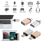 USB Type-C to USB 3.0 Adapter OTG Converter for Phone Tablet Laptop - Black V528-OTGADAPTER-BLACK-334525