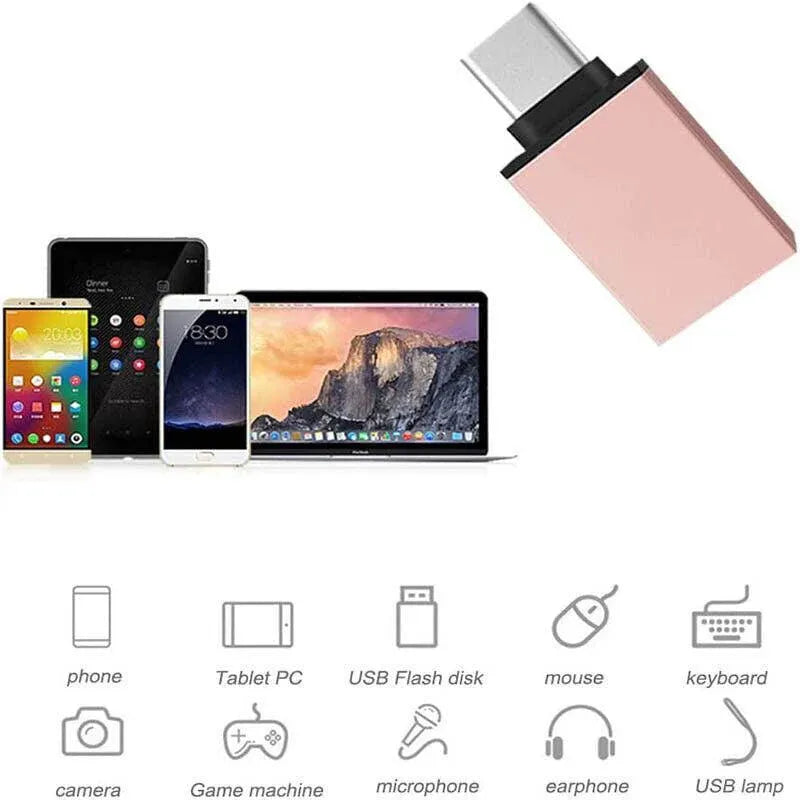 USB Type-C to USB 3.0 Adapter OTG Converter for Phone Tablet Laptop - Blue V528-OTGADAPTER-BLUE-284066