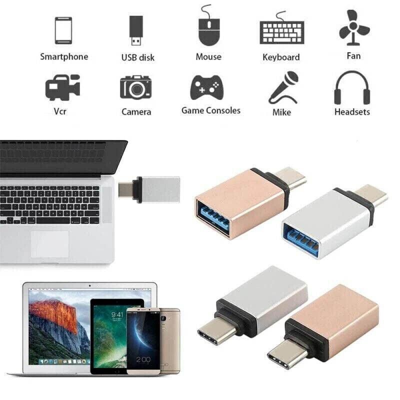 USB Type-C to USB 3.0 Adapter OTG Converter for Phone Tablet Laptop - Rose Gold V528-OTGADAPTER-PINK-543154