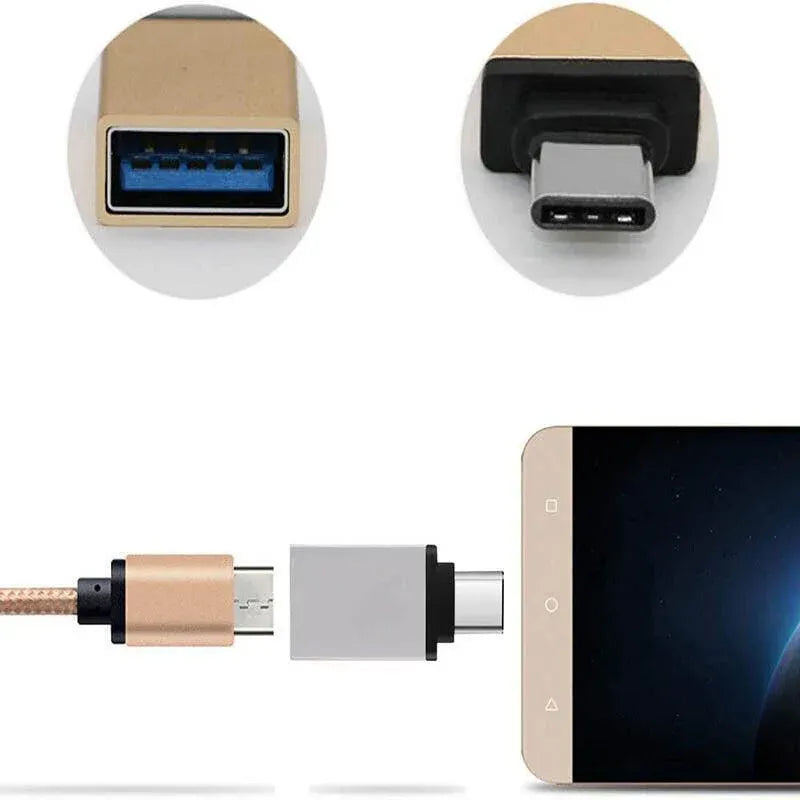 USB Type-C to USB 3.0 Adapter OTG Converter for Phone Tablet Laptop - Silver V528-OTGADAPTER-SILVER-179752
