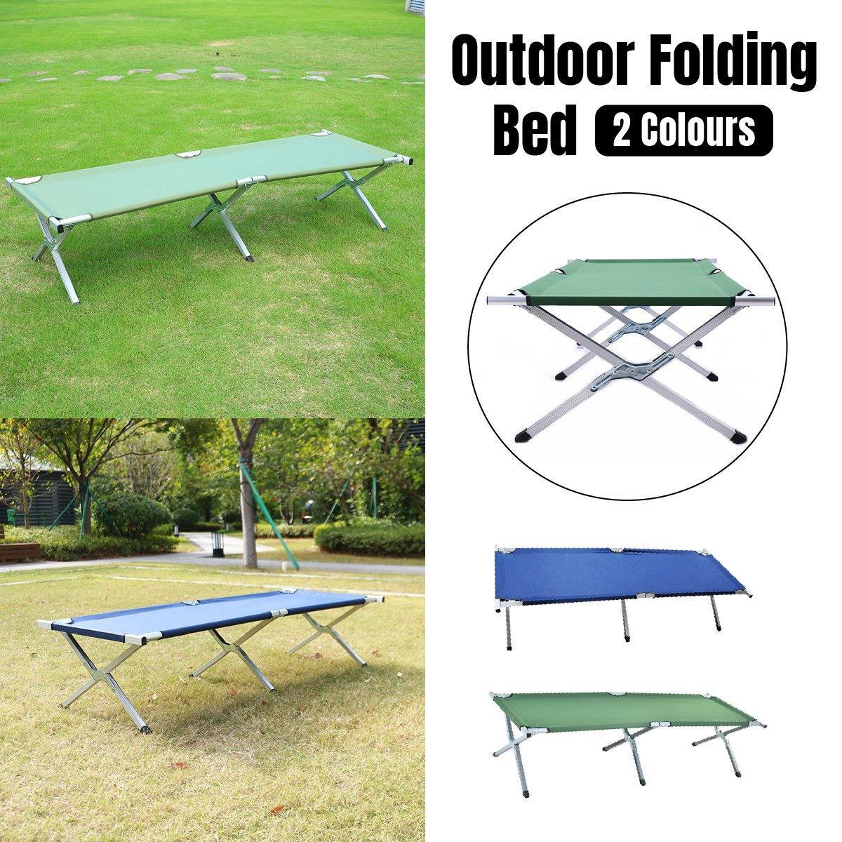Portable Lightweight Folding Aluminum Camping Bed Ultra Light Outdoor Camp Bed - Green V528-OUTDOOR-FOLDING-BED-GREEN-549898