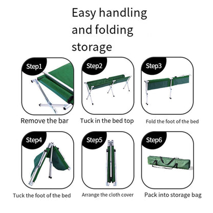 Portable Lightweight Folding Aluminum Camping Bed Ultra Light Outdoor Camp Bed - Green V528-OUTDOOR-FOLDING-BED-GREEN-549898