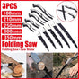 Folding Outdoor Hand Saw Portable Quick Cutting Pruning Garden Tree Logging Tool - 180mm V528-OUTDOOR-SAW-3PCS-180MM-594205