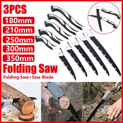 Folding Outdoor Hand Saw Portable Quick Cutting Pruning Garden Tree Logging Tool - 250mm V528-OUTDOOR-SAW-3PCS-250MM-231122