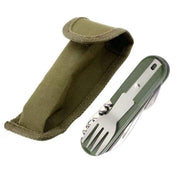 6in1 Portable Folding Knife Fork Spoon Set Outdoor Multi Functional Tableware - Green V528-OUTDOOR-TABLEWARE-GREEN-198170