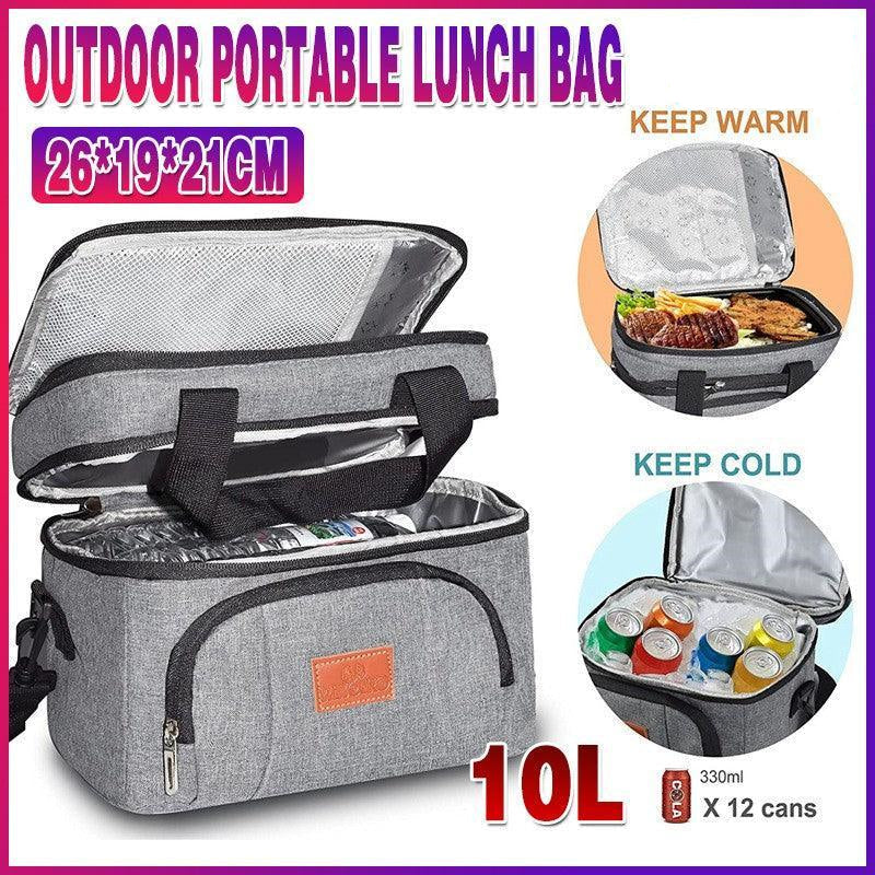 10L Insulated Lunch Bag Waterproof Cooler Bag with Strap for Picnic Work Travel V528-OUTDOORLUNCHBAG-479114
