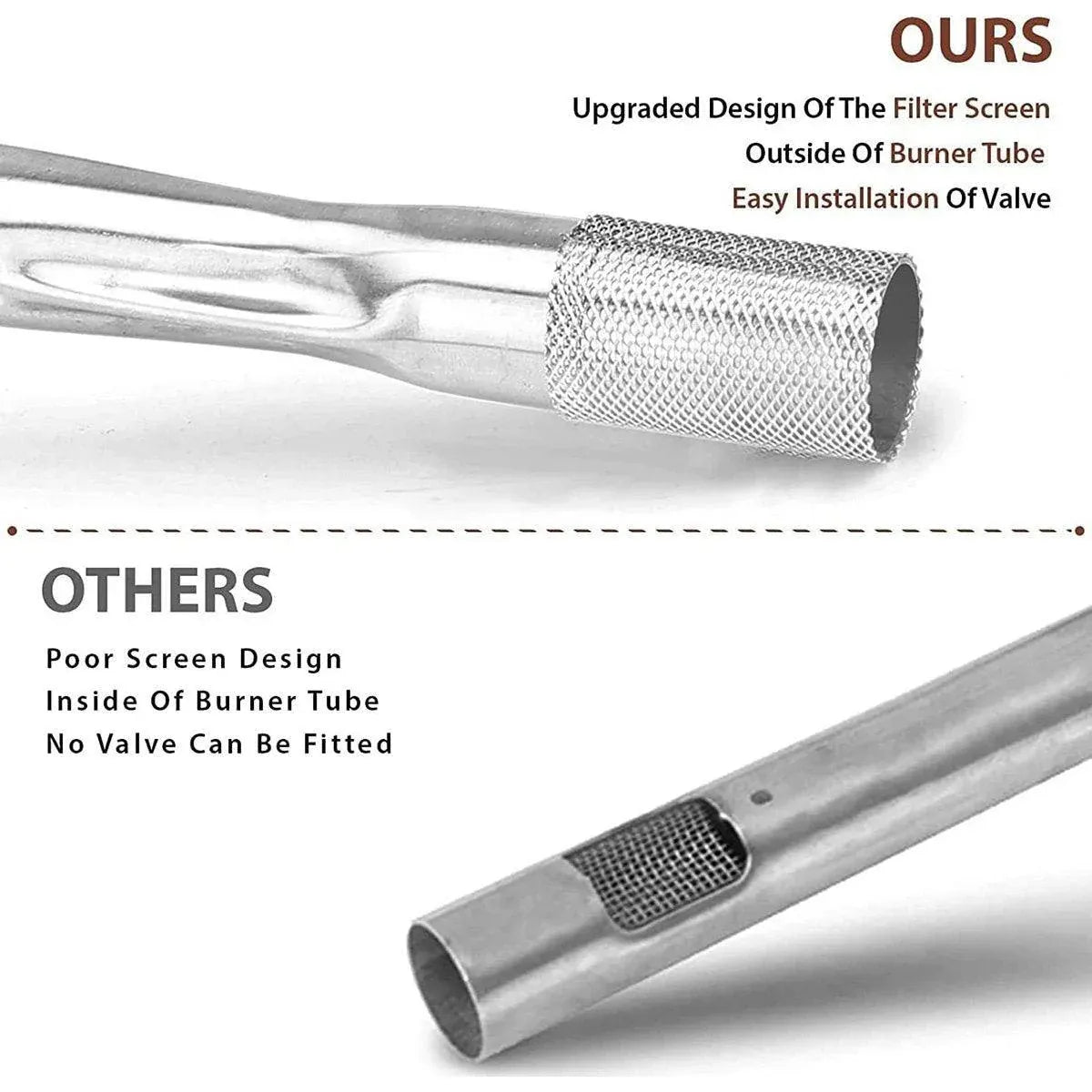 For Weber Q200 Q220 Q2000 Q2200 Stainless Steel Grill Burner Tube With Screw V528-OVEN-BURNER-418834