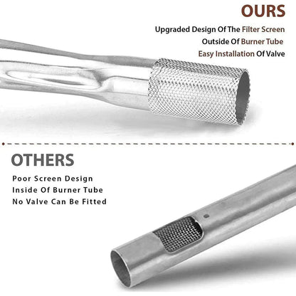 For Weber Q200 Q220 Q2000 Q2200 Stainless Steel Grill Burner Tube With Screw V528-OVEN-BURNER-418834