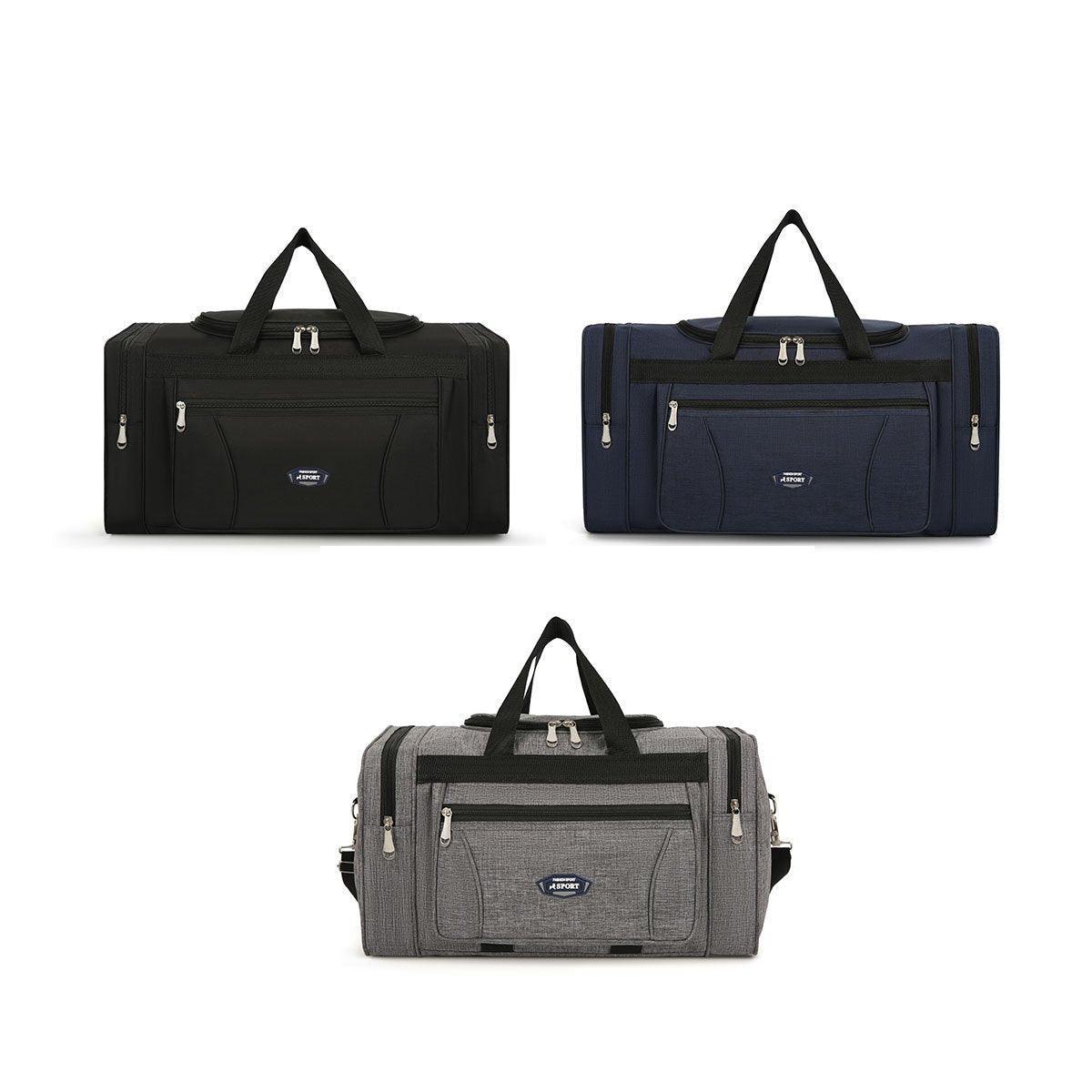 Large Capacity Waterproof Travel Luggage Bag Lightweight Foldable Handbag - Medium-Grey V528-OXFORD-BAG-GREY-L-259082