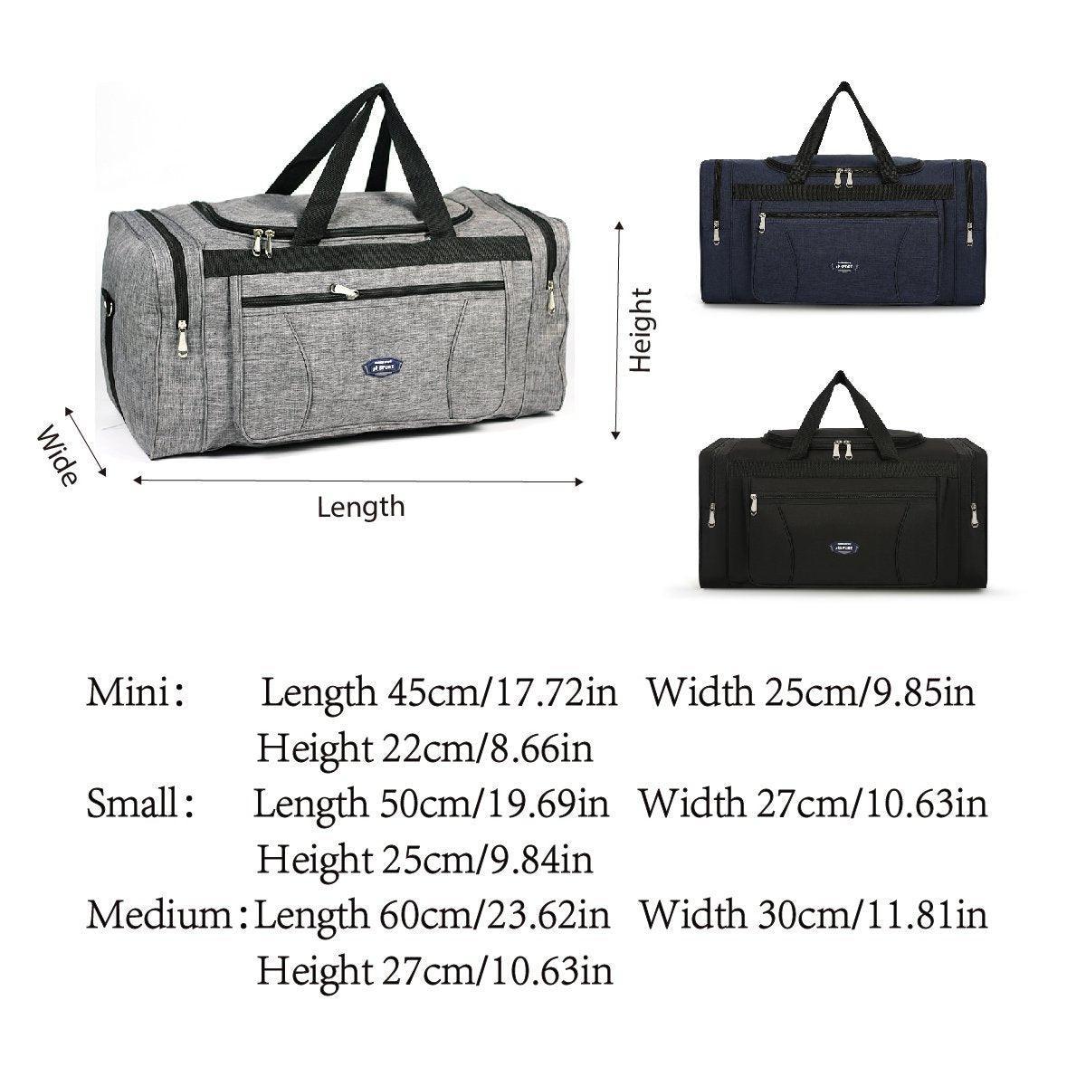 Large Capacity Waterproof Travel Luggage Bag Lightweight Foldable Handbag - Medium-Grey V528-OXFORD-BAG-GREY-L-259082