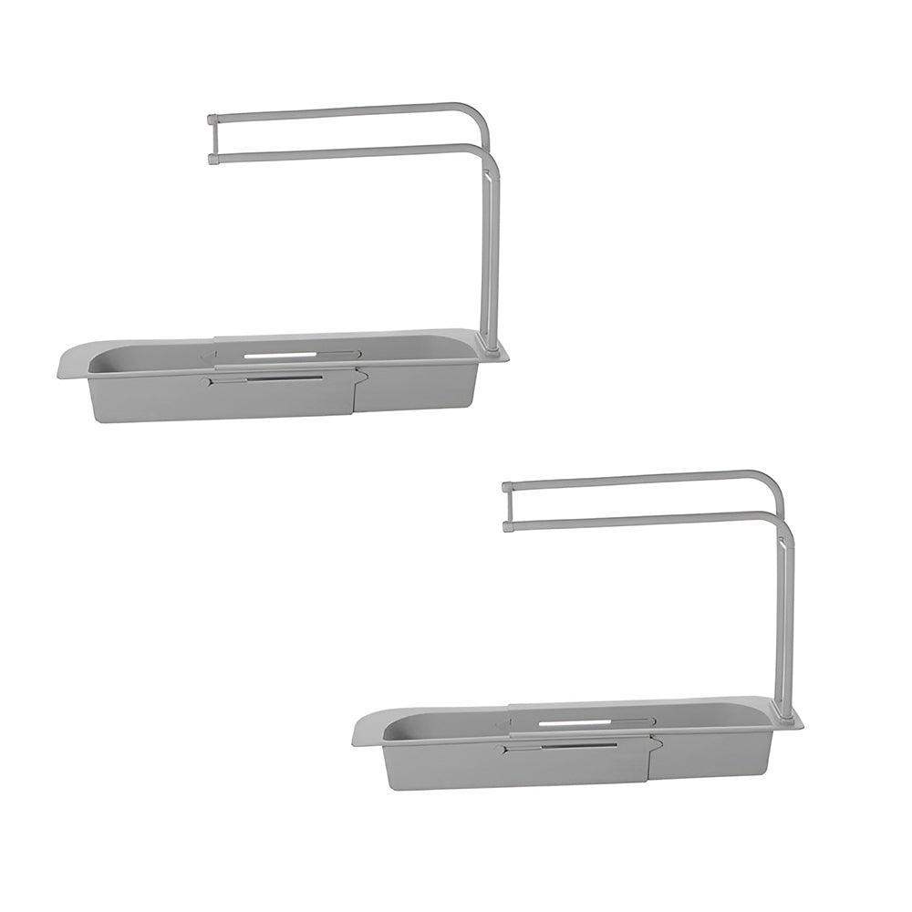 Telescopic Sink Rack Holder Expandable Storage Drain Basket Home Kitchen Kit - Grey V528-P1COLOUR-GREY55486